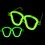 Fluorescent Glasses Skull