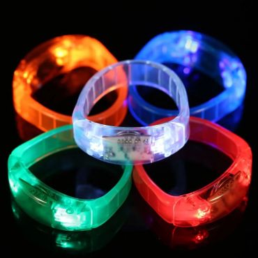 Bracelet LED 8 pcs,Brassard Lumineux LED Bracelet Phosphorescent Articles  Fête Sombres Ajustable Bracelet Lumineux LED pour Concerts