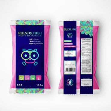 Paquete De Polvo Holi X 1 Kg Para Carnavales Neon Rosado