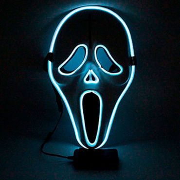 Multicolor PVC Scary Halloween LED Light up Mask Cosplay, 100 Gms, 1