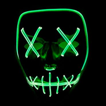 LED Masque Halloween, Effrayant LED Masque Visage, La Purge Masque Lumineux