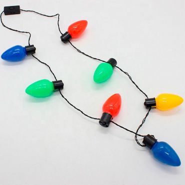 2 PCS Queta Festival Collar LED Navidad Collar Luces Collar Bombilla Color LED Luz Fiesta de Navidad 