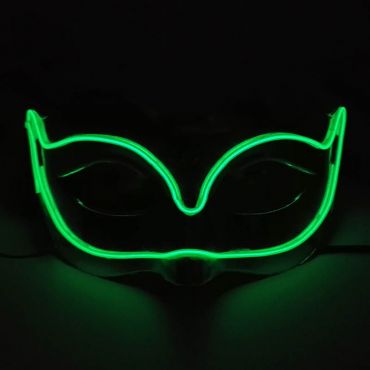 Masque Lumineux Verte Fluo à Coutures