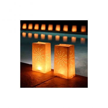 10 Lanterne Luminose SOLE Porta Tea Light Candle Bag Sacchetti Luminosi Carta 