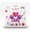 Pack Globos Gender Reveal con Globo en Forma de Estrella o de Corazón y con Otros Globos