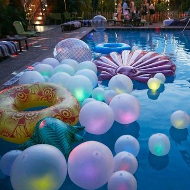 HTAIGUO Xenomose Glowing Ballon de Plage, Lumineux Flottant Glowing HTAIGUO  Ball Gonflable LED Ballon de Plage pour Home Patio Garden Party