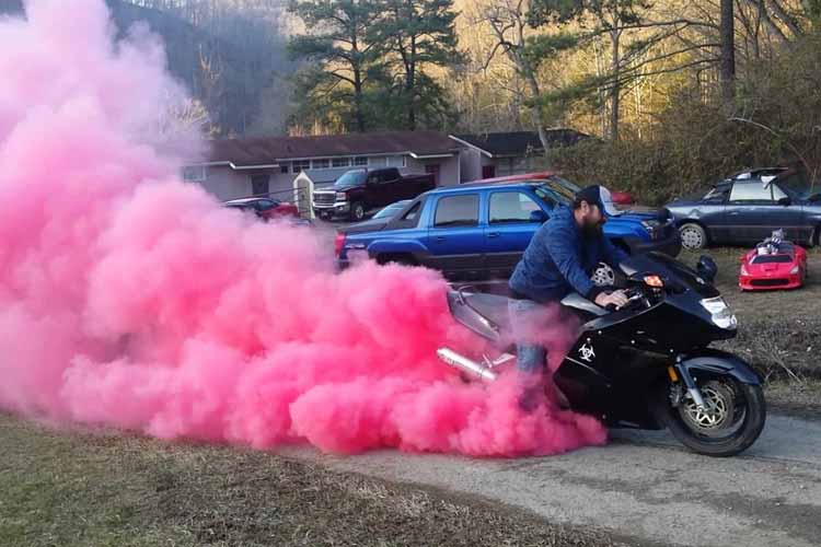 polvos colores holi moto gender reveal